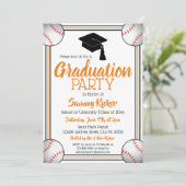 オレンジ&ブラック野球卒業パーティー 招待状 (スタンド正面)