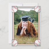 オレンジ&ブラック野球卒業パーティー 招待状 (裏面)