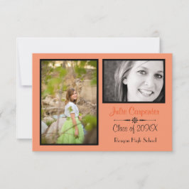 オレンジ/ブラック2フォトコラージュ-3x5グラード発表 招待状