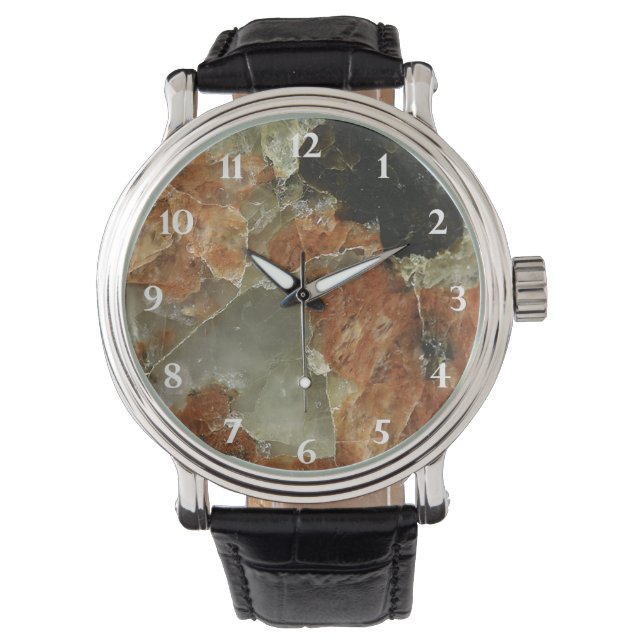 オレンジ、ブラック、クォー澄んツ 腕時計 (正面)