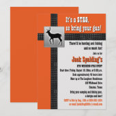 オレンジ、ブラック、グレー の鹿の招待状 招待状 (正面/裏面)