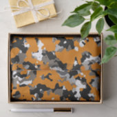 オレンジ ブラック グレー タン カモフラージュ カモ柄 パーティー 薄葉紙 (ギフト)