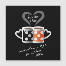 オレンジ + ブラック コーヒー カラー デザイン Save the Date