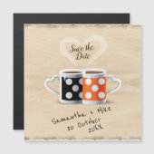 オレンジ + ブラック コーヒー カラー デザイン Save the Date (正面/裏面)