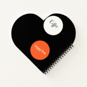 オレンジ + ブラック コーヒー カラー モダン デザイン ノートブック (裏面)