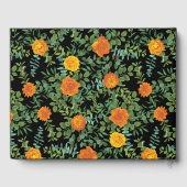 オレンジ & ブラック ゴシック ペオニー & ローズ フラワー ウェディング ゲストブック (裏面)