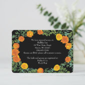 オレンジ & ブラック ゴシック ペオニー ローズ 情報 招待状 (スタンド正面)