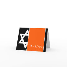 オレンジ ブラック スター・オブ・デイビッド バー・ミッツヴァ 感謝