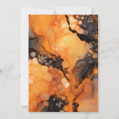 オレンジ ブラック ハロウィン ウェディング 招待状 (裏面)