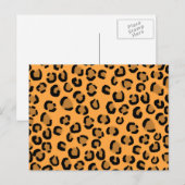 オレンジ、ブラック、ブラウンのヒョウのプリントパターン。 ポストカード (正面/裏面)