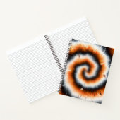 オレンジ、ブラック、ホワイト絞り染め ノートブック (内部)
