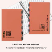 オレンジ ブラック ロゴ モットー フィットネス ワークアウト ミニマル ノートブック