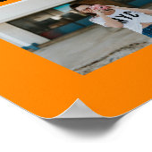 オレンジ & ブラック 6 枚の写真を使った卒業ポスター ポスター (角)