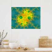 オレンジ/ブルージュリア(プリント) ポスター (キッチン)