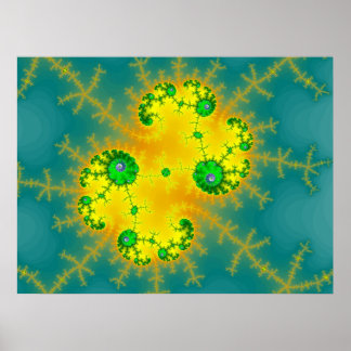 オレンジ/ブルージュリア(プリント) ポスター