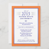 オレンジ&ブルー卒業フォーマルパーティー招待状 招待状 (正面)