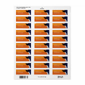 オレンジ&ブルー卒業住所 シール (フルシート)