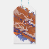 オレンジ&ブルー大理石卒業 ギフトタグ (正面)