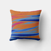 オレンジ、ブルー絵を描ズ・アートデザイン抽象芸術 クッション (裏面)