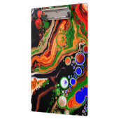 オレンジ、ブルー、グリーン、ブラックデジタル流体アート クリップボード (左)