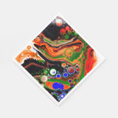 オレンジ、ブルー、グリーン、ブラックデジタル流体アート スタンダードランチョンナプキン (角)