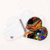 オレンジ、ブルー、グリーン、ブラックデジタル流体アート ノートブック (内部)