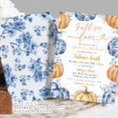 オレンジ ブルー シャイニーズリー パンプキン ブライダル シャワー 招待状