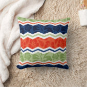 オレンジ、ブルー、セージ緑の熱帯性風合い クッション (ブランケット)