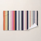 オレンジ、ブルー、ピンクのストライプ バスタオルセット (ハンドタオル)