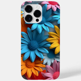 オレンジ ブルー ピンク ホワイト 3D フラワー Case-Mate iPhone 14 PRO MAXケース