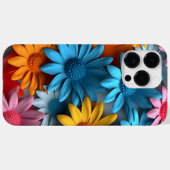 オレンジ ブルー ピンク ホワイト 3D フラワー Case-Mate iPhoneケース (裏面 (横))