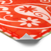 オレンジ、ブルー、ブラウン、セージ緑のパッチワーク ポスター (角)