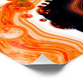 オレンジ、ブルー、ブラックデジタル流体アート ポスター (コーナー)