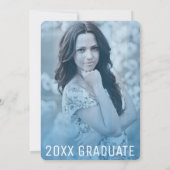 オレンジ ブルー 卒業パーティー 卒業写真 招待状 (裏面)