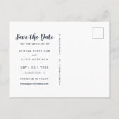 オレンジ ブルー 水彩 花 ロマンチック ウェディング 案内ポストカード (裏面)