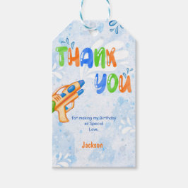 オレンジ & ブルー 水鉄砲 ギフトタグ