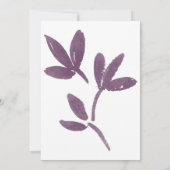 オレンジ & プラムの葉 おしゃれなタイポグラフィー 招待状 (裏面)