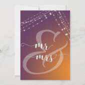 オレンジ プラム オンブレ & ライト ストリングス ウェディング 招待状 (裏面)