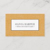 オレンジ |プレーンエレガントリネンルックプロフェッショナル 名刺 (正面)