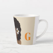 オレンジ&ベージュ、ナチュラルヘア美しいと花 カフェラテマグ (右)