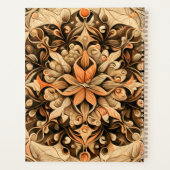 オレンジ ベージュ ブラウン デコレーション エステティック バックグラウンド プランナー手帳 (裏面)