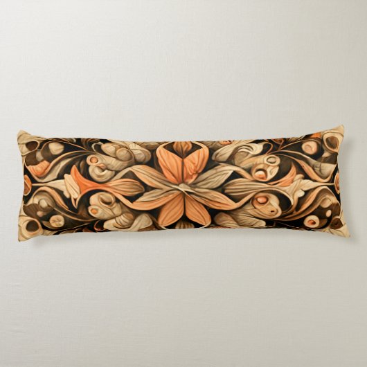 オレンジ ベージュ ブラウン デコレーション エステティック バックグラウンド ボディピロー (裏面)