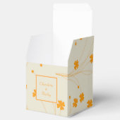 オレンジ ベージュ レトロ Y2K 70年代 フラワー パターン フェイバーボックス (オープン)