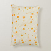 オレンジ ベージュ レトロ Y2K 70年代 花柄 アクセントクッション (裏面(縦))