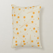 オレンジ ベージュ レトロ Y2K 70年代 花柄 アクセントクッション (正面(垂直))