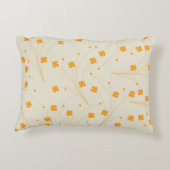 オレンジ ベージュ レトロ Y2K 70年代 花柄 アクセントクッション (裏面)