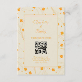 オレンジ ベージュ レトロ Y2K 70年代 花柄 エンクロージャーカード