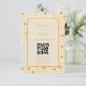 オレンジ ベージュ レトロ Y2K 70年代 花柄 エンクロージャーカード (スタンド正面)