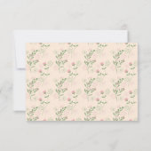 オレンジ ベージュ レトロ Y2K 70年代 花柄 出欠カード (裏面)