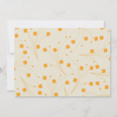 オレンジ ベージュ レトロ Y2K 70年代 花柄 招待状 (裏面)